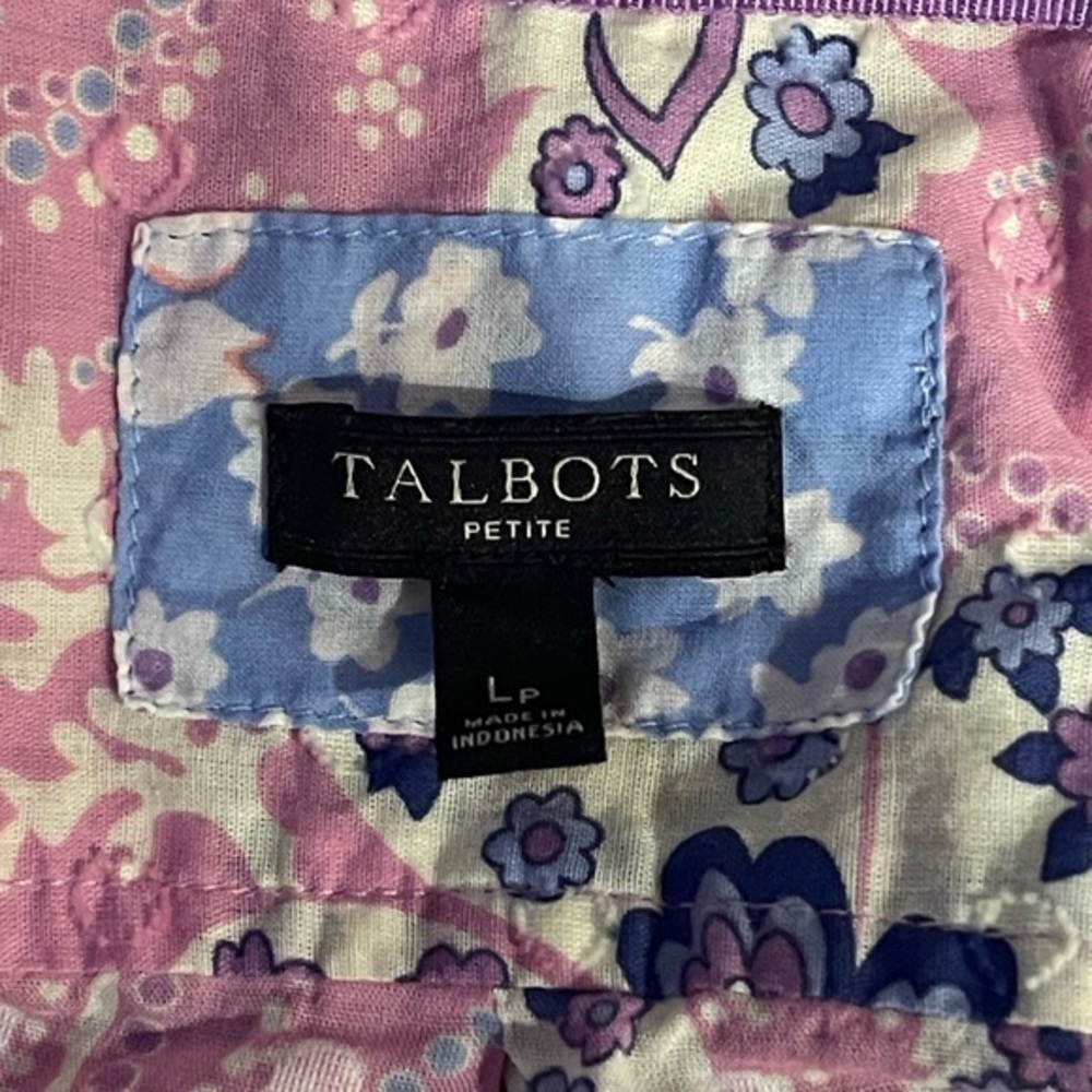 Talbots Funky Button Down Collared Pink And Purpl… - image 5